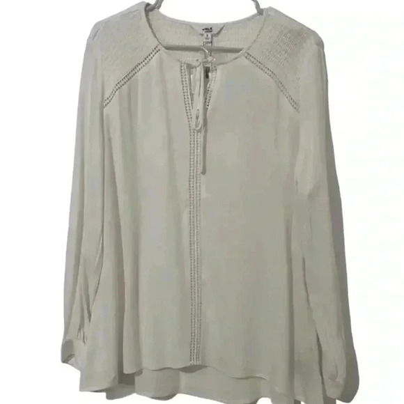 Jack By Bb Dakota Size S Ivory Cream Long Sleeve Tunic Blouse Capsule Minimalist - Picture 1 of 9